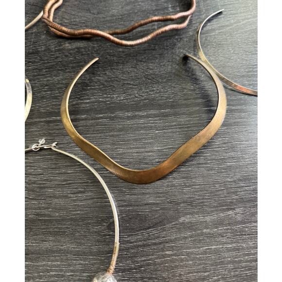 Lot Of VTG Neck Cuff Choker‎ Necklaces Brass Gold And Silver Toned - Picture 6 of 6